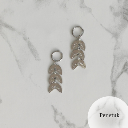 Mix & match bedel met zilverkleurig bladdesign