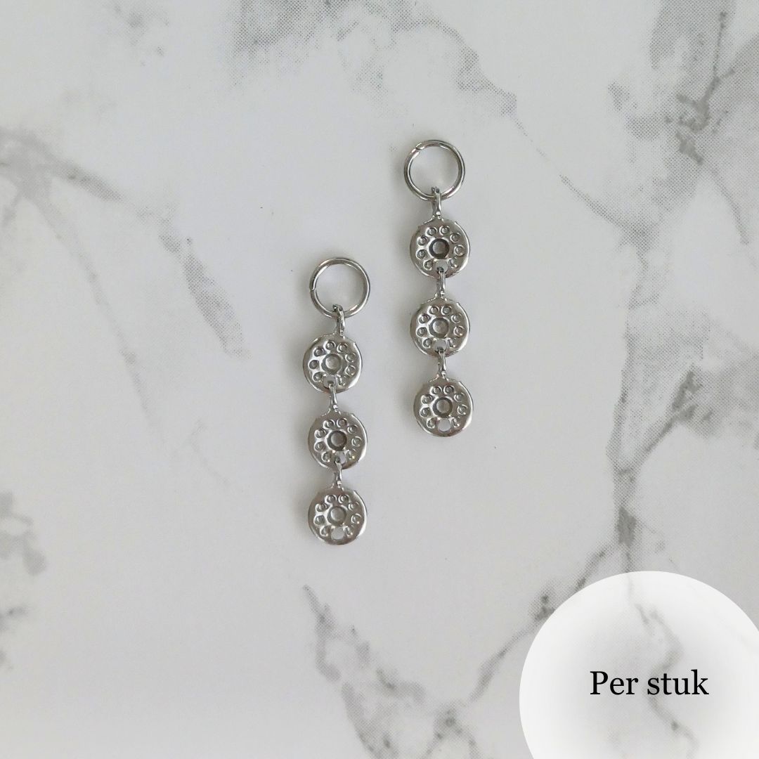 Mix & match bedel met 3 schijfjes zilverkleur