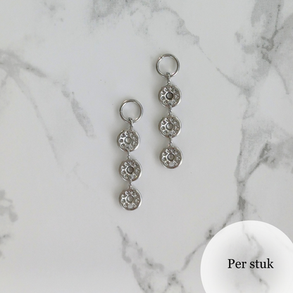 Mix & match bedel met 3 schijfjes zilverkleur