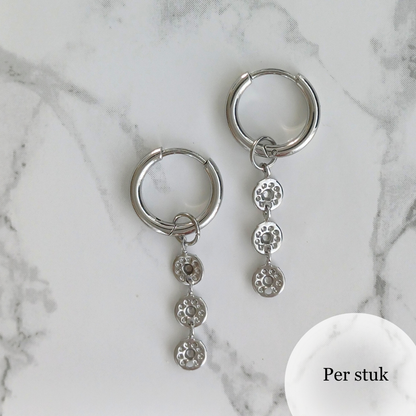 Mix & match bedel met 3 schijfjes zilverkleur