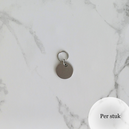 Mix & match oorbel bedel RVS rondje zilverkleur