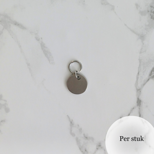 Mix & match oorbel bedel RVS rondje zilverkleur