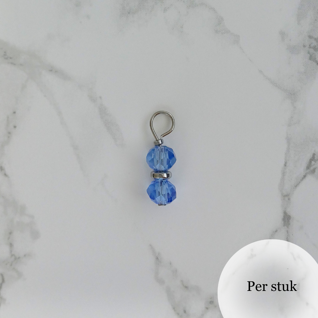 Mix & match bedel met facetkralen zilverkleur