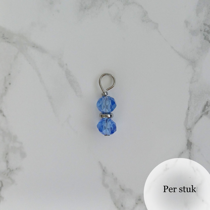 Mix & match bedel met facetkralen zilverkleur