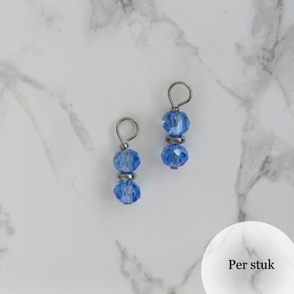 Mix & match bedel met facetkralen zilverkleur