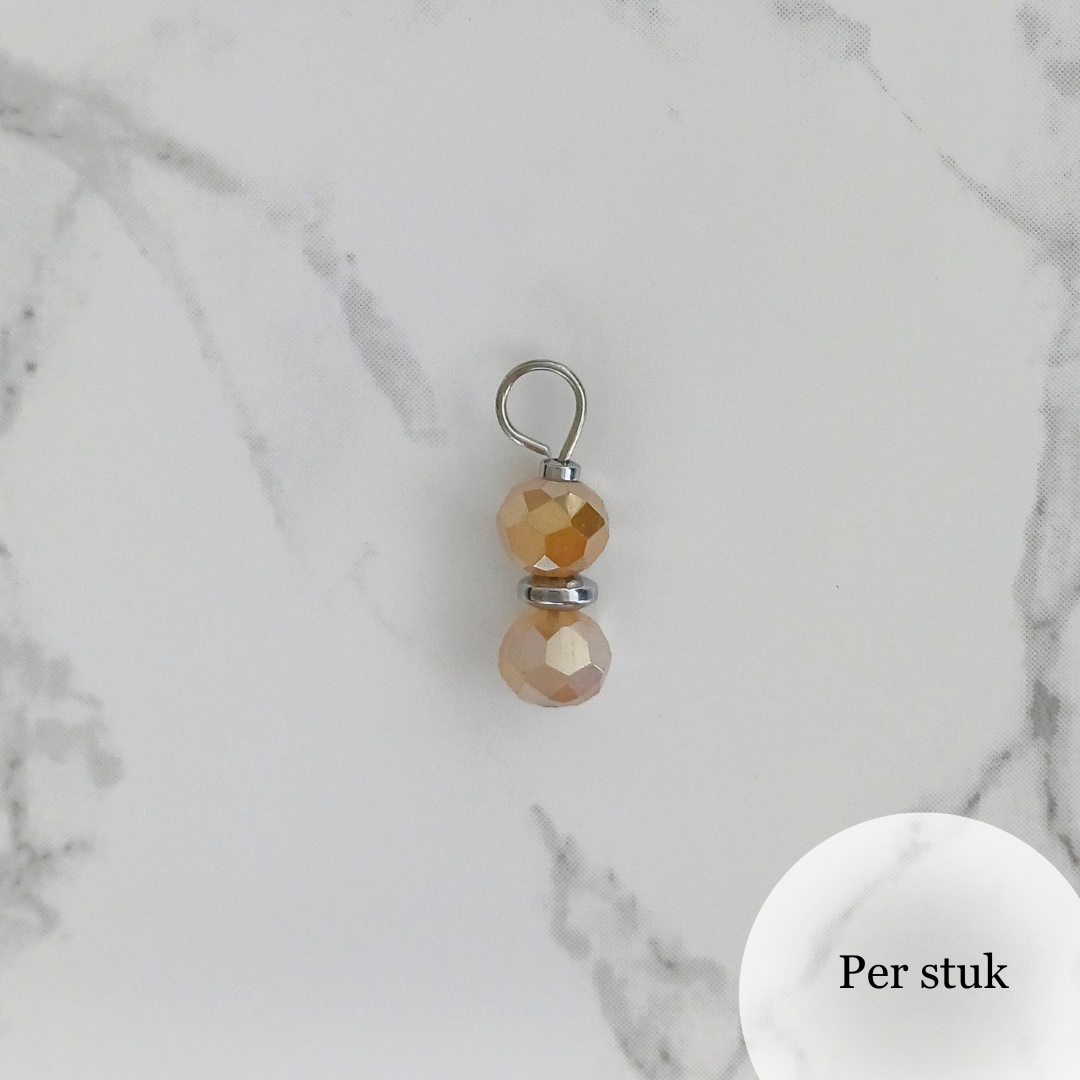 Mix & match bedel met facetkralen zilverkleur