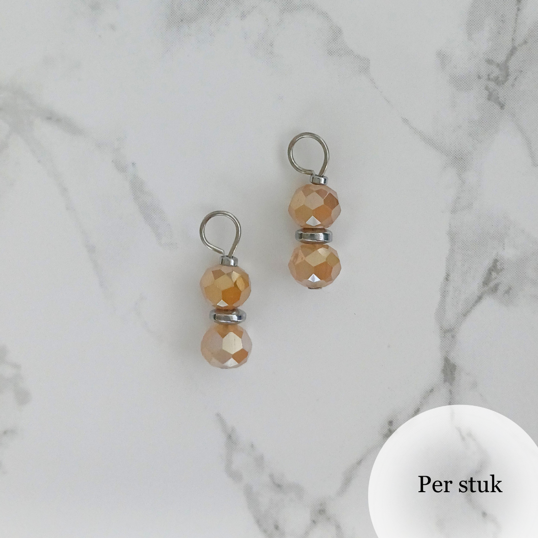 Mix & match bedel met facetkralen zilverkleur