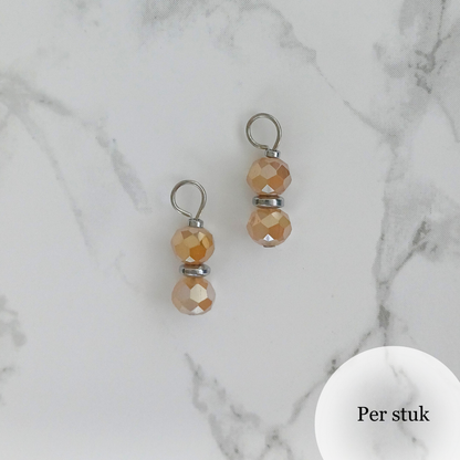 Mix & match bedel met facetkralen zilverkleur