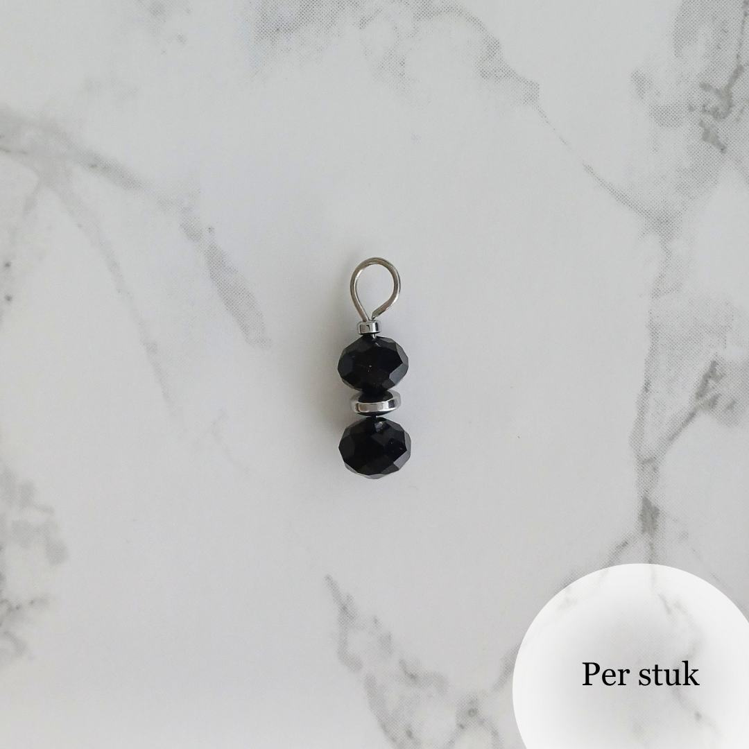 Mix & match bedel met facetkralen zilverkleur