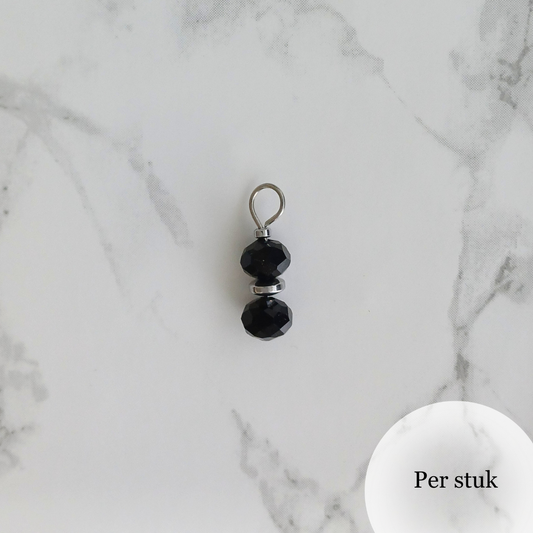 Mix & match bedel met facetkralen zilverkleur