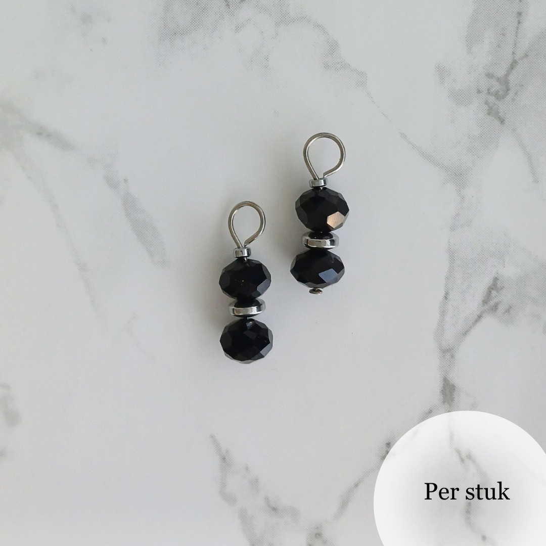 Mix & match bedel met facetkralen zilverkleur