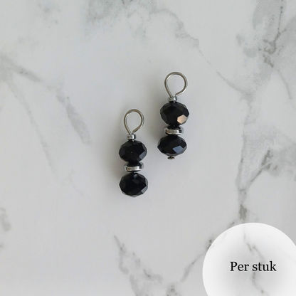 Mix & match bedel met facetkralen zilverkleur