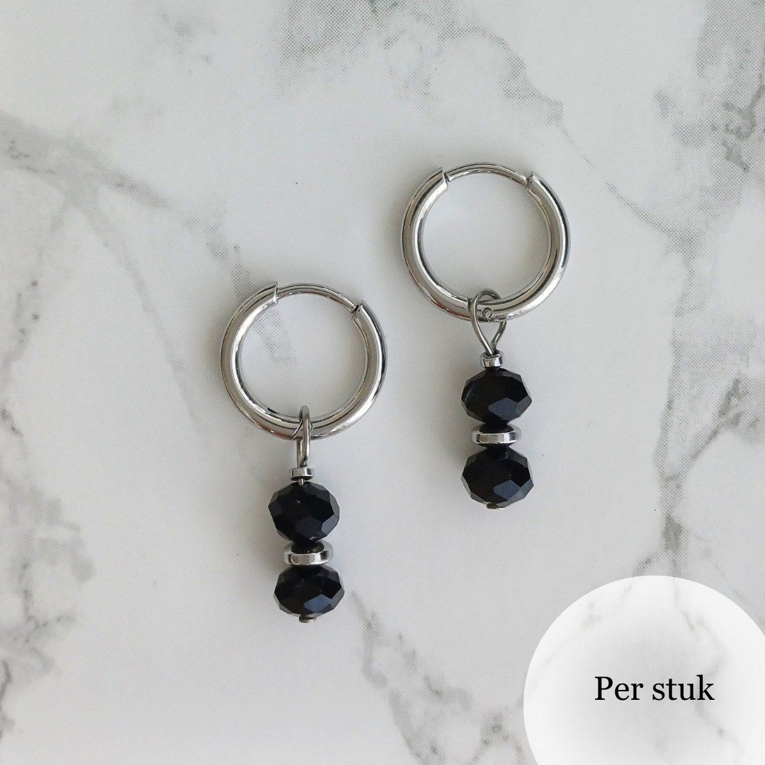 Mix & match bedel met facetkralen zilverkleur
