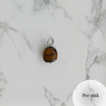 Mix & match oorbel bedels met tijgeroog zilverkleur