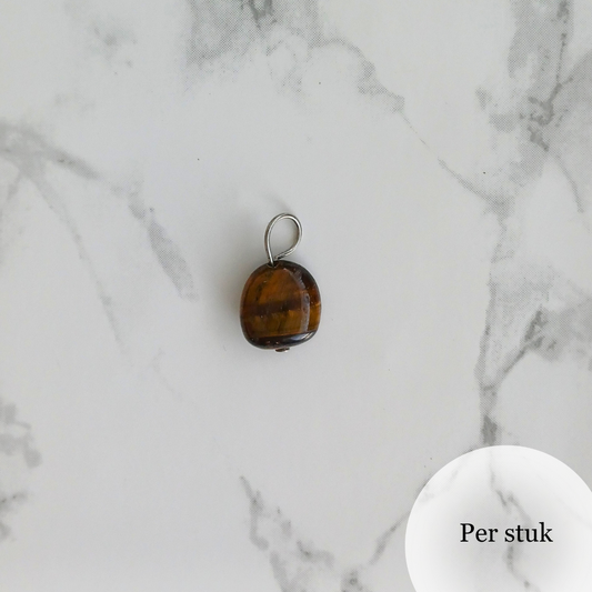 Mix & match oorbel bedels met tijgeroog zilverkleur