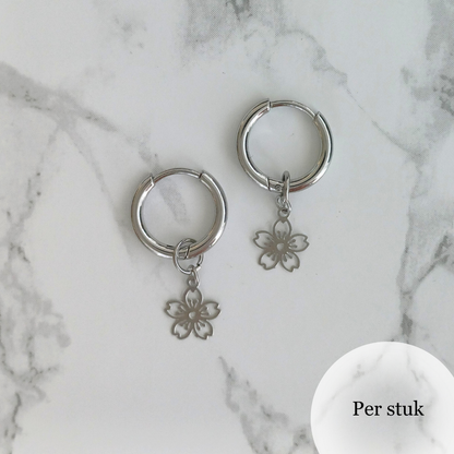 Mix & match bedel met verfijnd bloemetje zilverkleur