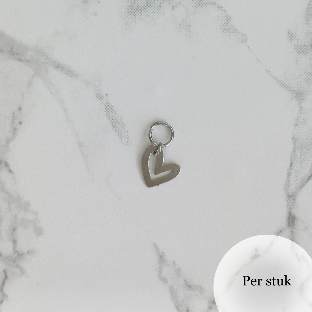 Mix & match bedel met verfijnd hartje zilverkleur