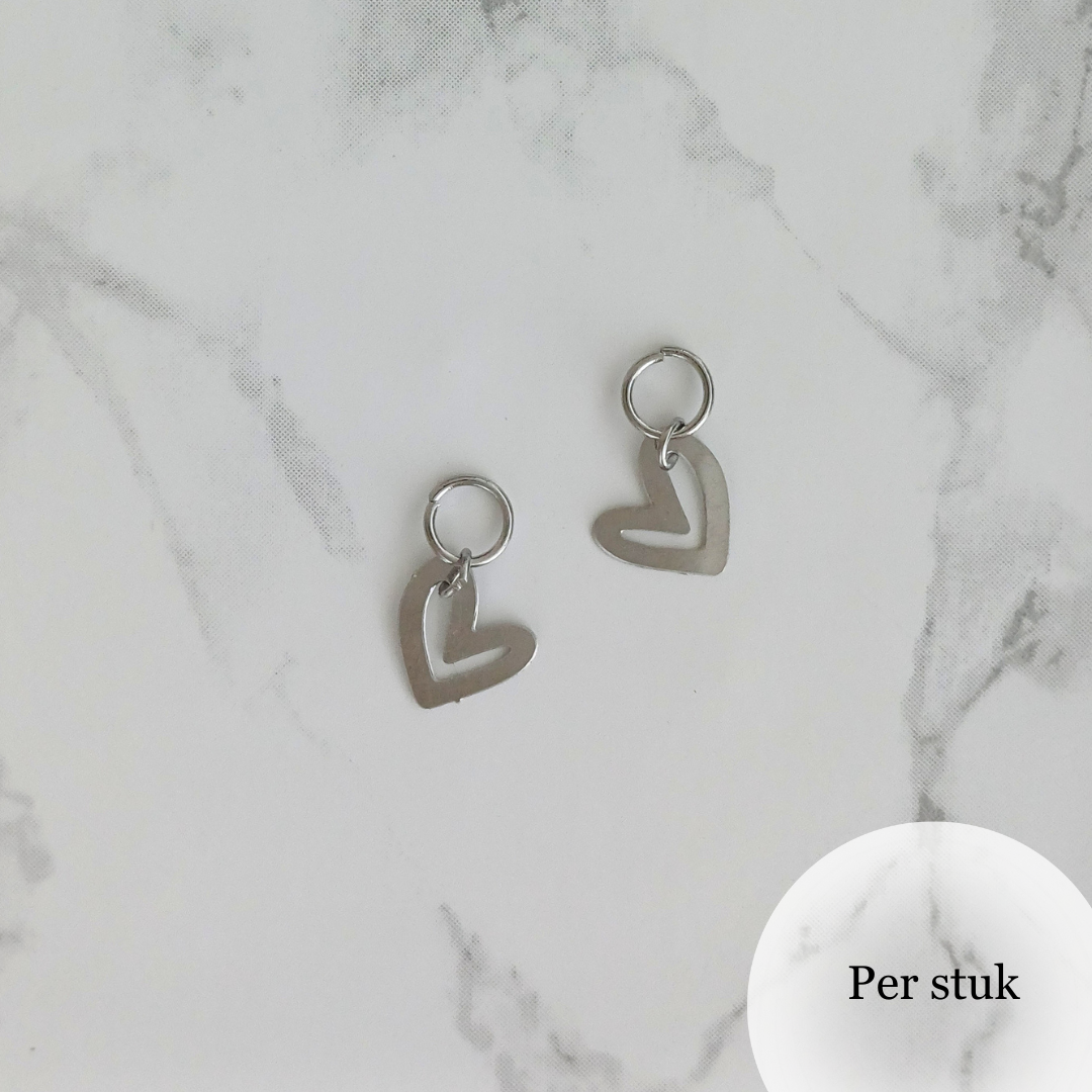 Mix & match bedel met verfijnd hartje zilverkleur