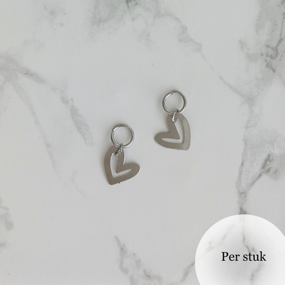 Mix & match bedel met verfijnd hartje zilverkleur