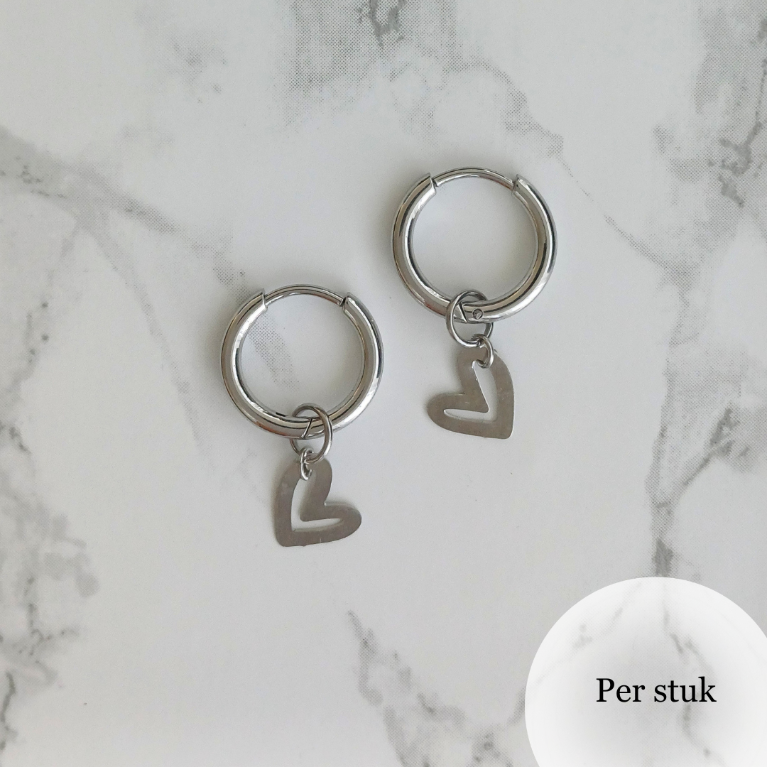 Mix & match bedel met verfijnd hartje zilverkleur