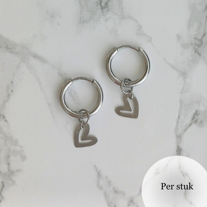 Mix & match bedel met verfijnd hartje zilverkleur