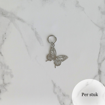 Mix & match oorbel bedel vlinder zilverkleur