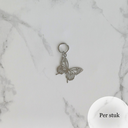 Mix & match oorbel bedel vlinder zilverkleur