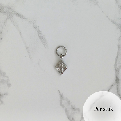 Mix & match bedel met bewerkte ruit zilverkleur