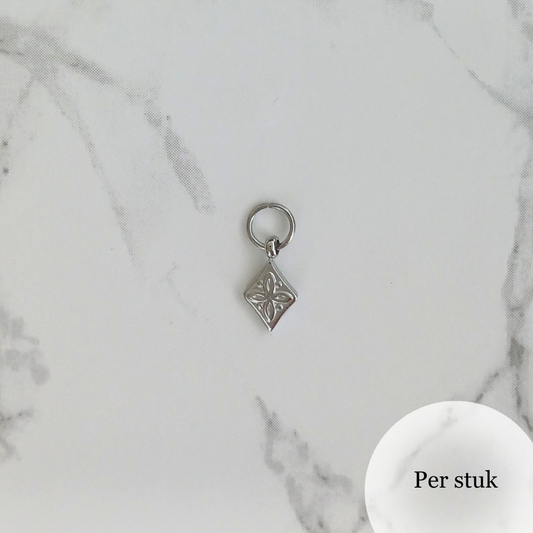 Mix & match bedel met bewerkte ruit zilverkleur