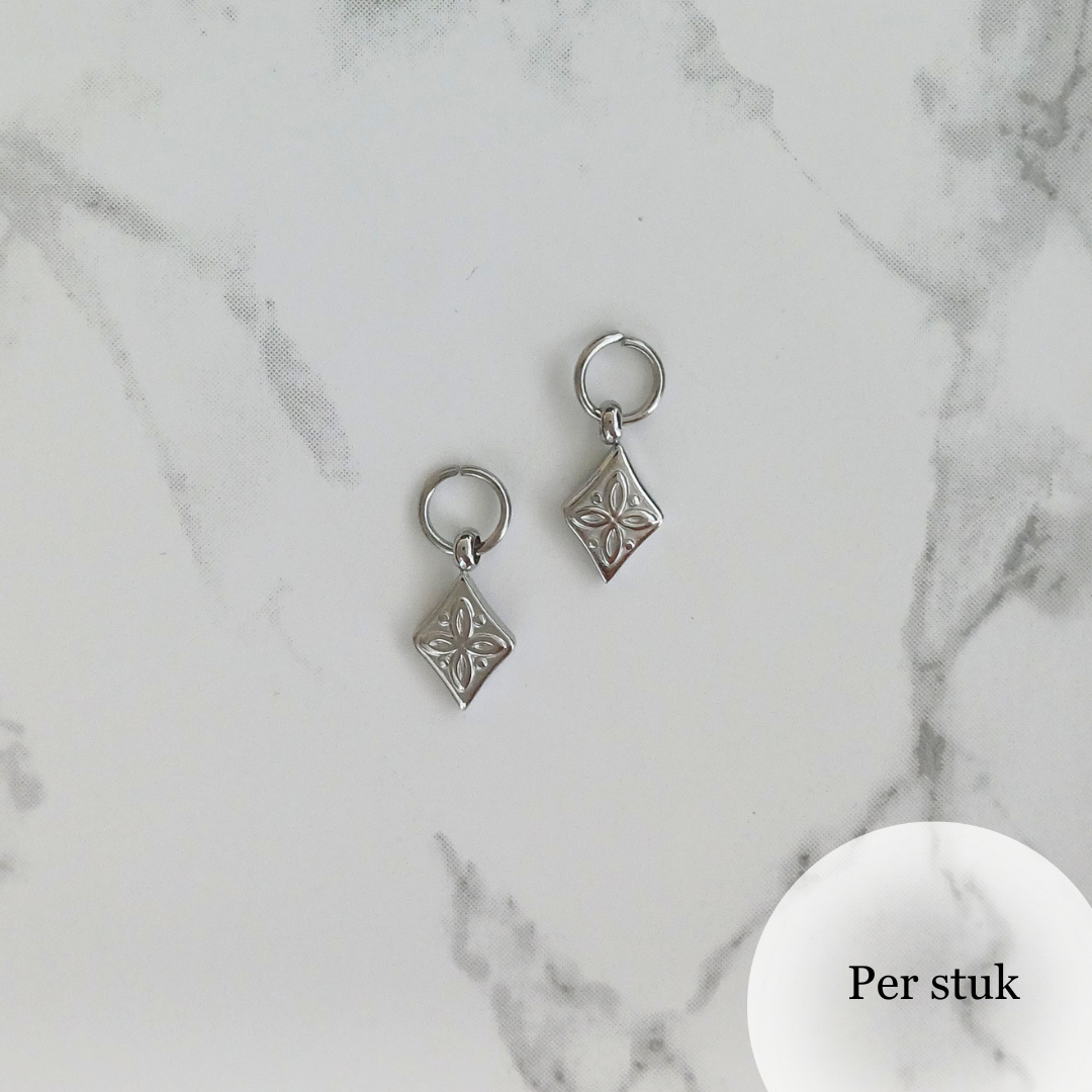 Mix & match bedel met bewerkte ruit zilverkleur
