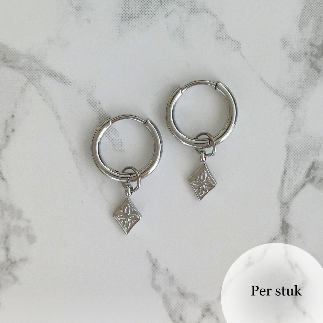 Mix & match bedel met bewerkte ruit zilverkleur