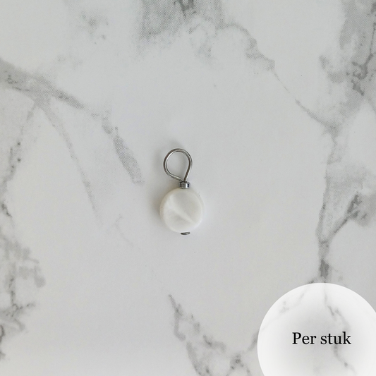 Mix & match bedel met ronde schelpkraal zilverkleur