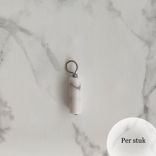 Mix & match oorbel bedel staafvormige Howliet zilverkleur