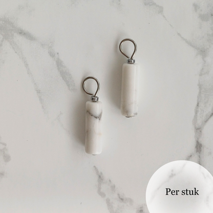 Mix & match oorbel bedel staafvormige Howliet zilverkleur