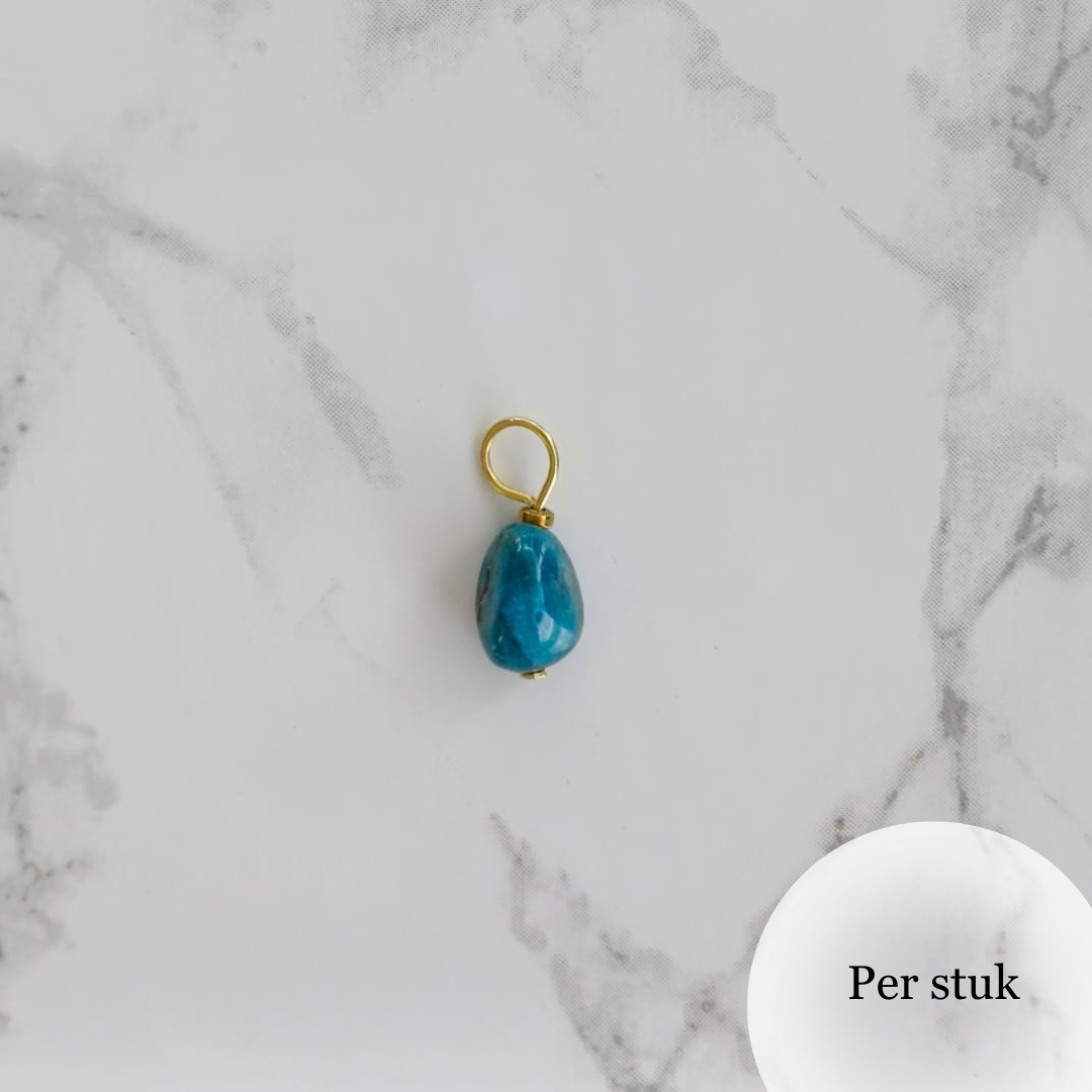 Mix & match orbel bedel met blauwe apatiet goudkleur