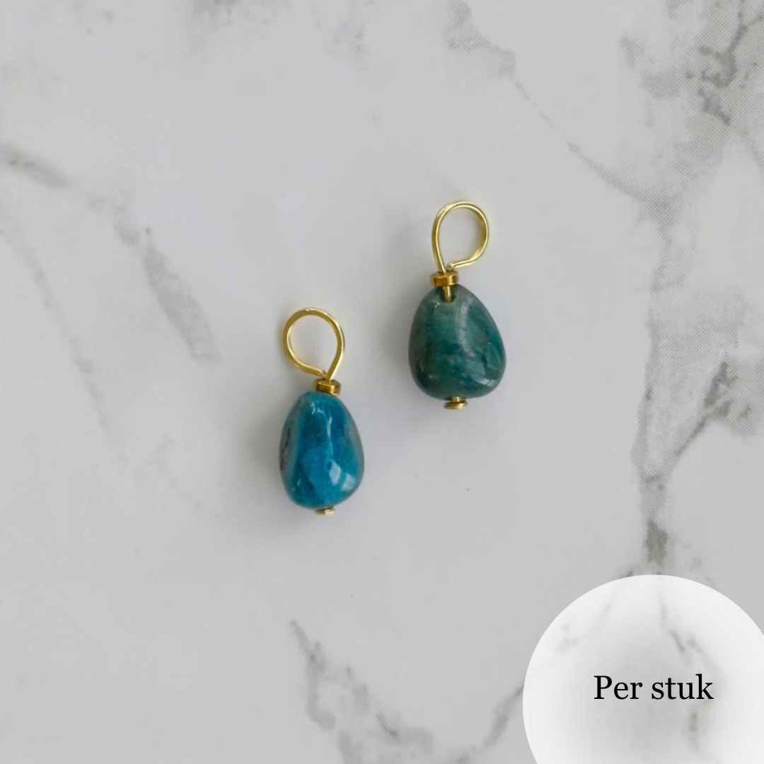 Mix & match orbel bedel met blauwe apatiet goudkleur