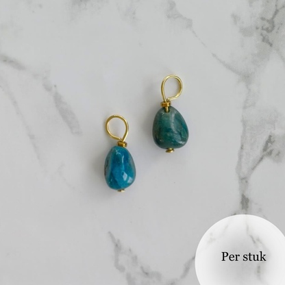 Mix & match orbel bedel met blauwe apatiet goudkleur