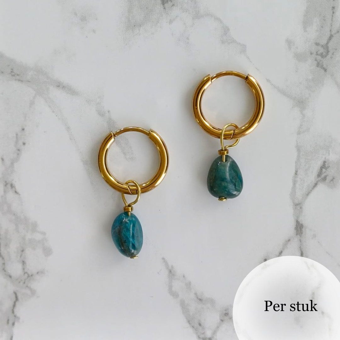 Mix & match orbel bedel met blauwe apatiet goudkleur