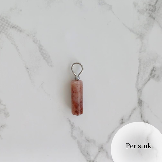 Mix & match oorbel bedel staafvormige aventurijn zilverkleur