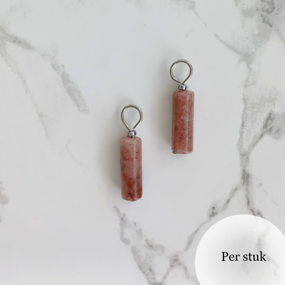 Mix & match oorbel bedel staafvormige aventurijn zilverkleur