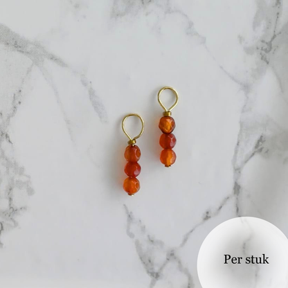 Mix & match bedels met bruinrode Agaat goudkleurig