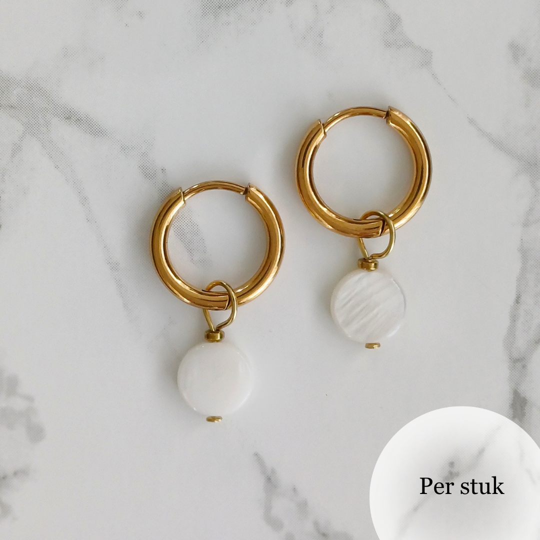 Mix & match bedel met ronde schelpkraal goudkleur