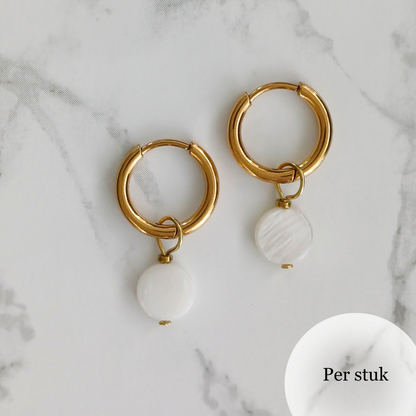 Mix & match bedel met ronde schelpkraal goudkleur