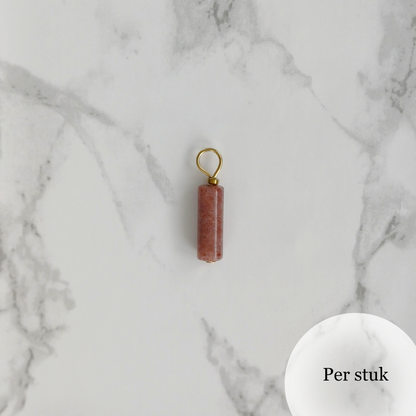 Mix & match oorbel bedel staafvormige aventurijn goudkleur