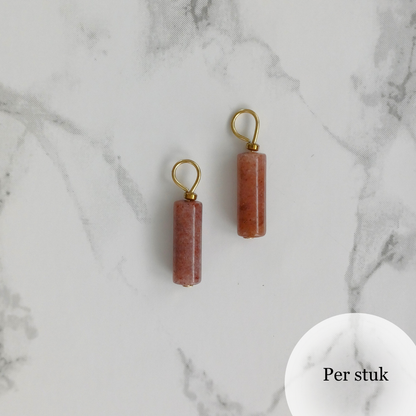 Mix & match oorbel bedel staafvormige aventurijn goudkleur