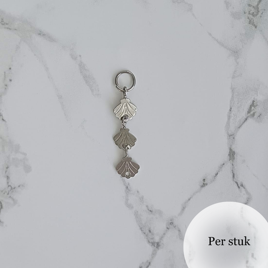 Mix & match bedel met schelp patroon zilverkleurig