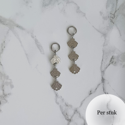 Mix & match bedel met schelp patroon zilverkleurig
