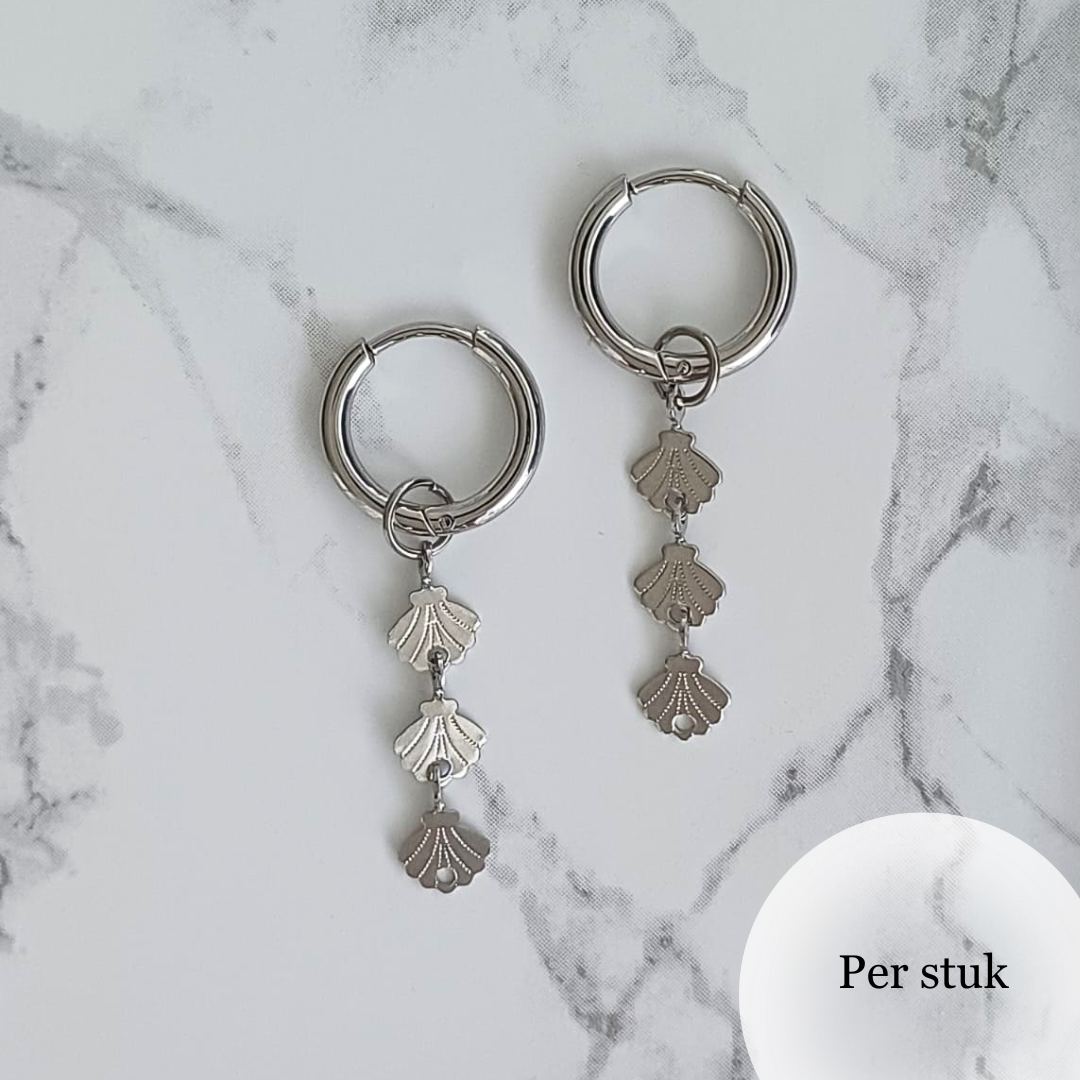 Mix & match bedel met schelp patroon zilverkleurig