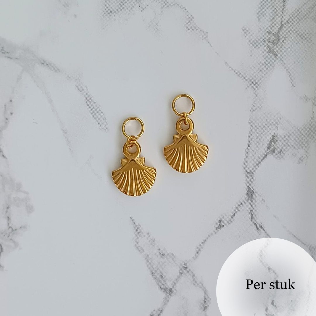 Mix & match bedel met RVS schelp goudkleur