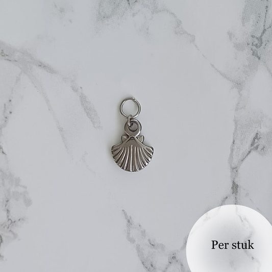 Mix & match bedel met RVS schelp zilverkleur